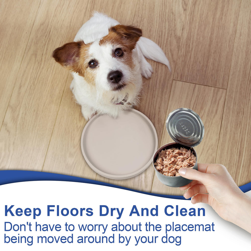 Arespark pet silicone food mat raised edge traps spills during mealtime.