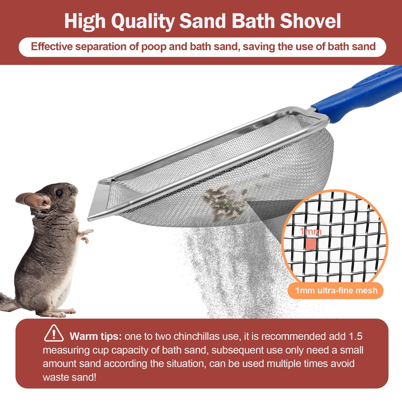 Arfubye fine mesh design assists in keeping bath sand clean and usable