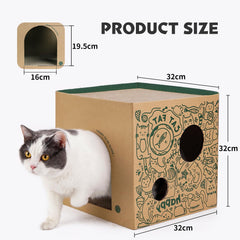 ARGOPET Cardboard Cat House entrance wide doorway for easy access