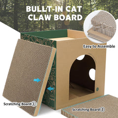 ARGOPET Cardboard Cat House interior spacious area for cats or small pets