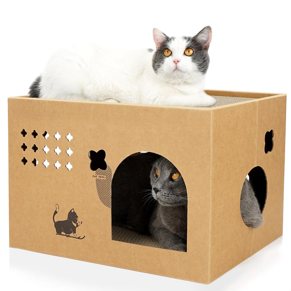 ARGOPET cat cardboard house cactus-design provides a stylish cozy shelter for lounging.