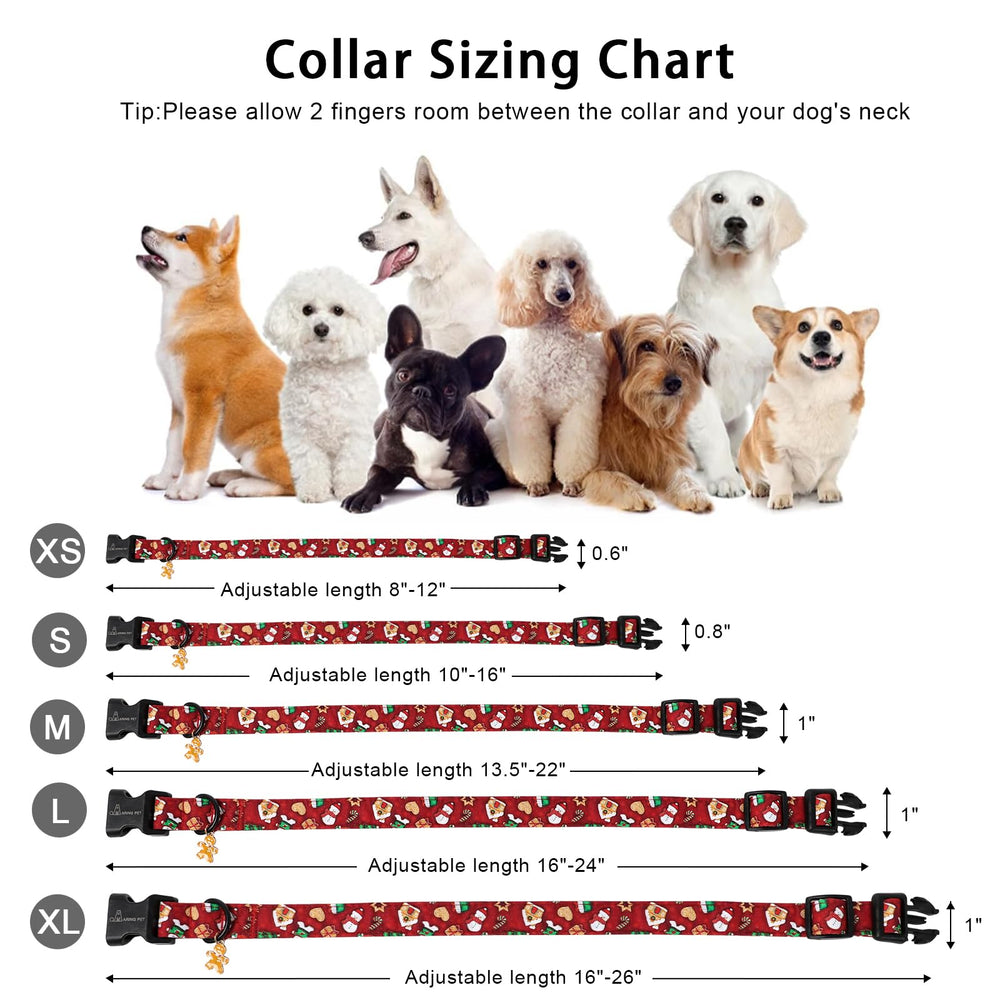 Aring Pet Christmas collar daily-use; adjustable fit suitable for puppies to large dogs.