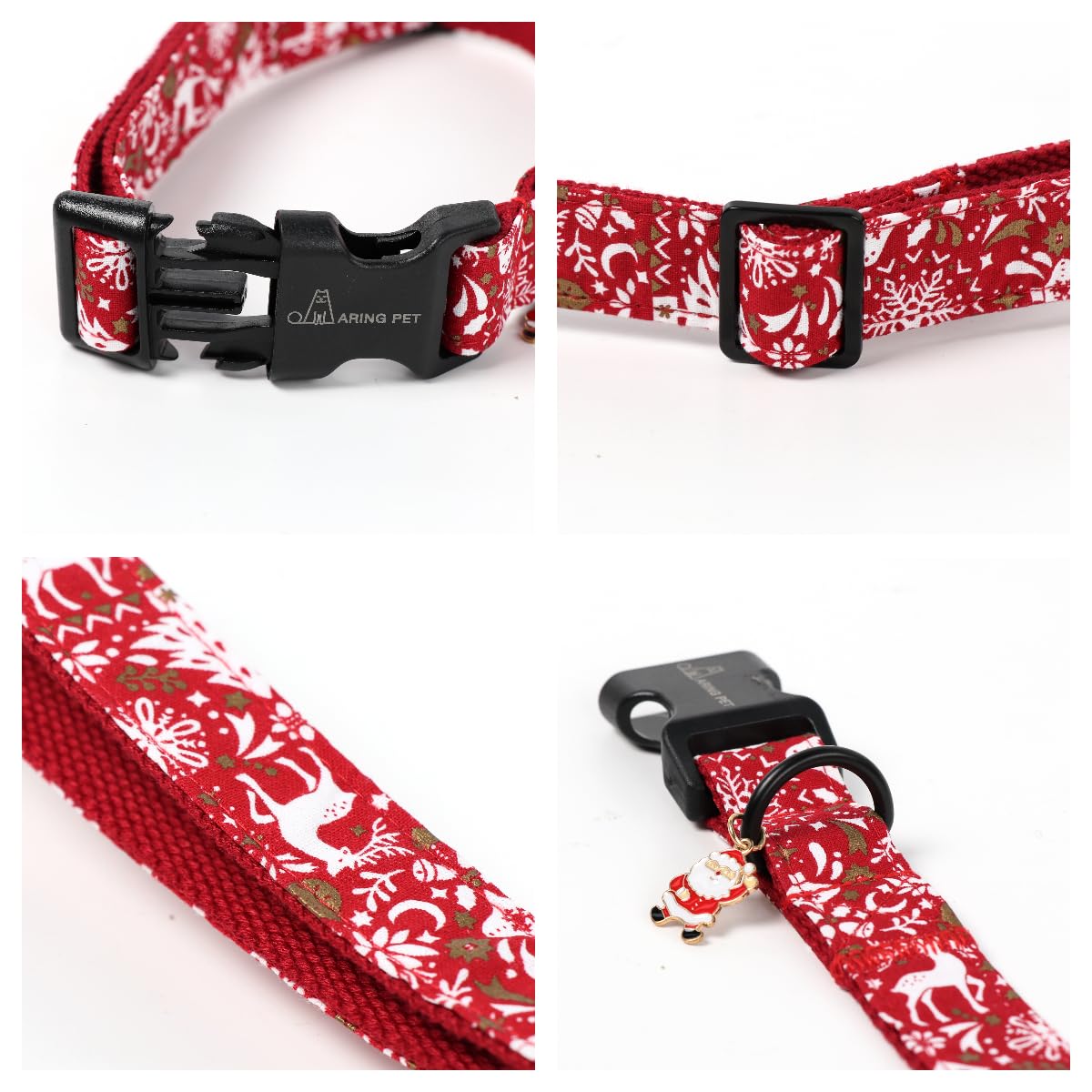 Aring Pet hypoallergenic cotton collar keeps sensitive necks comfortable during holiday cuddles.
