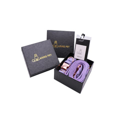 Aring Pet velvet dog collar purple with rose-gold hardware for a stylish, durable look.