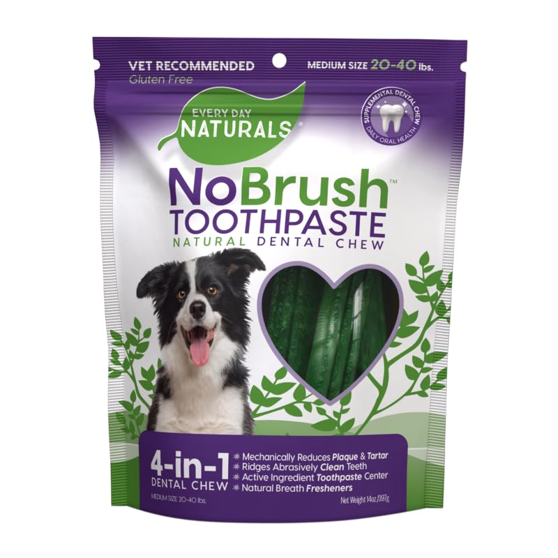 ARK NATURALS Every Day Naturals dog dental chew packaging highlights natural ingredients for healthy teeth