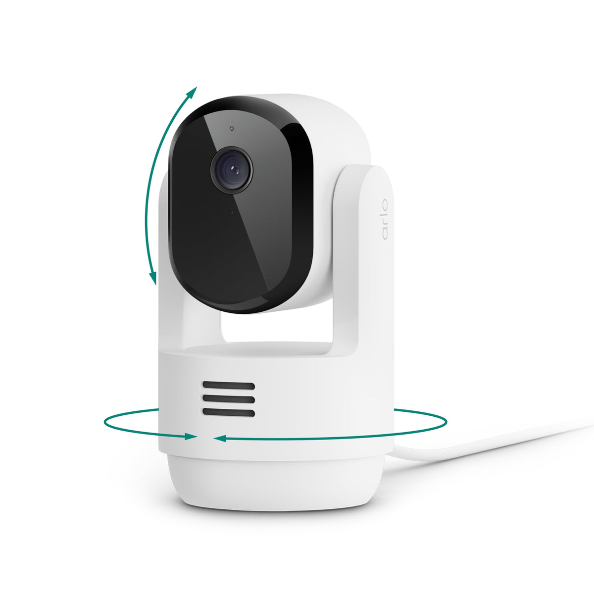 Arlo Essential, cámara interior con pan-tilt en 2K para vigilancia continua
