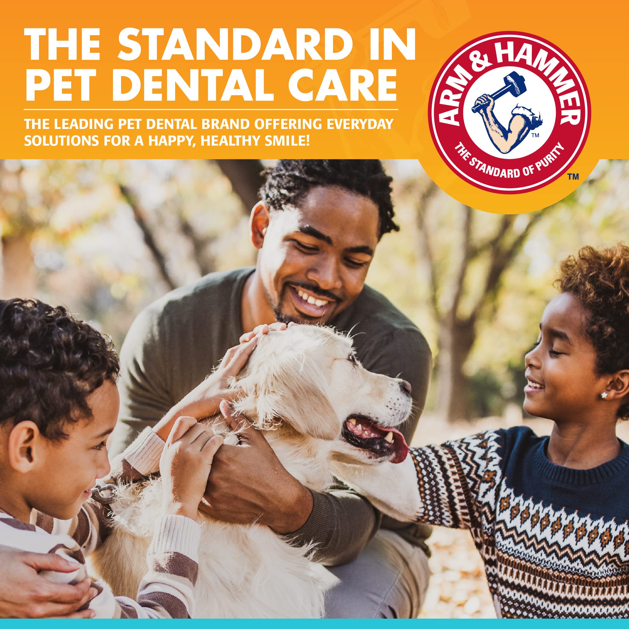 Arm & Hammer for Pets Fresh Breath Dental Spray used on a dog's teeth to refresh breath.