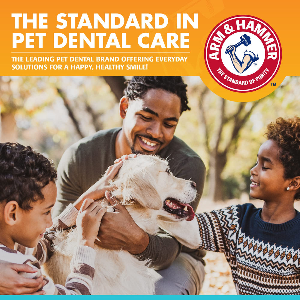 Arm & Hammer for Pets Fresh Breath Dental Spray used on a dog's teeth to refresh breath.