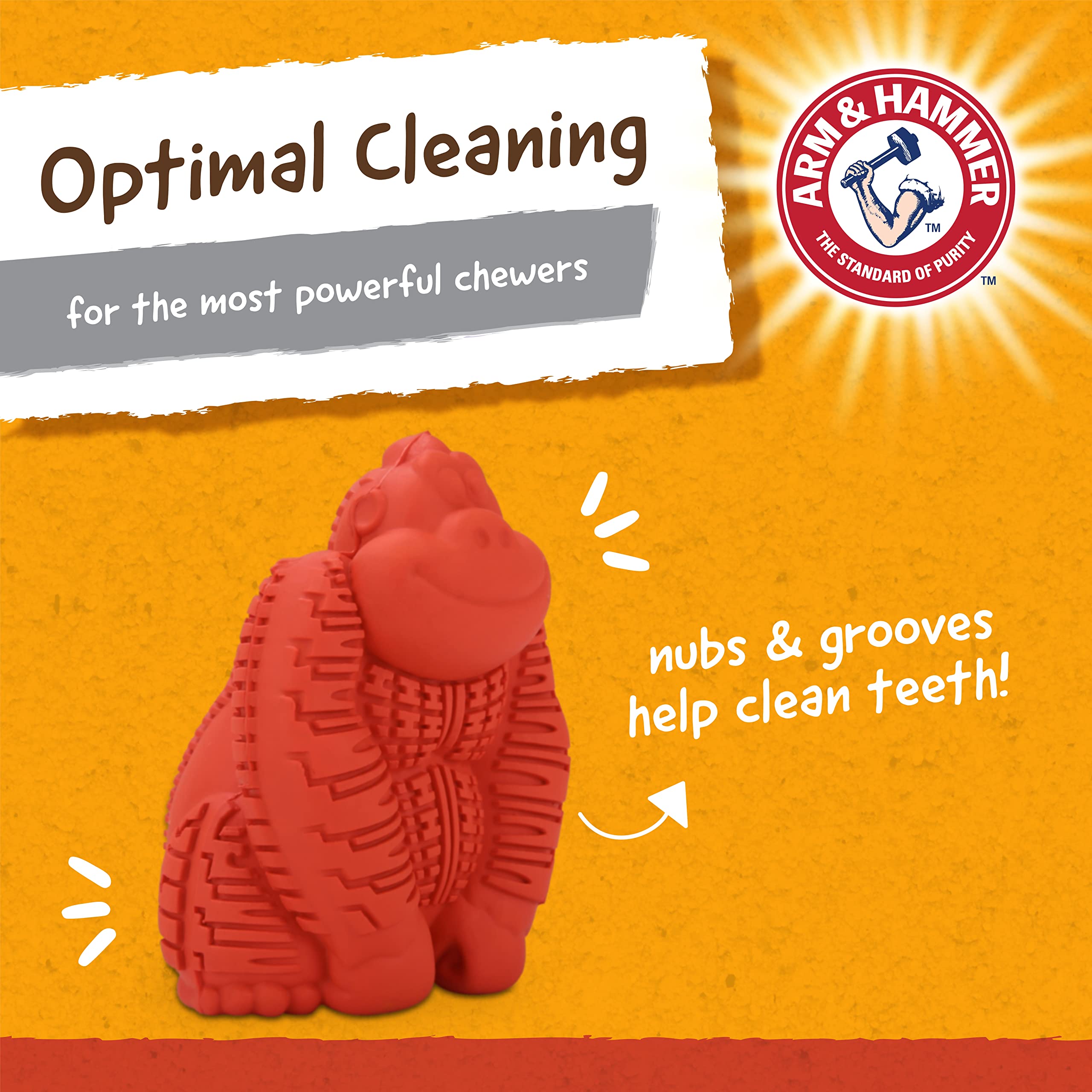 Arm & Hammer for Pets Mini Gorilla toy with baking soda infusion for odor control.