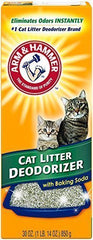 Arm & Hammer Multiple Cat Litter Deodorizer with Baking Soda 3-pack keeps litter fresh.