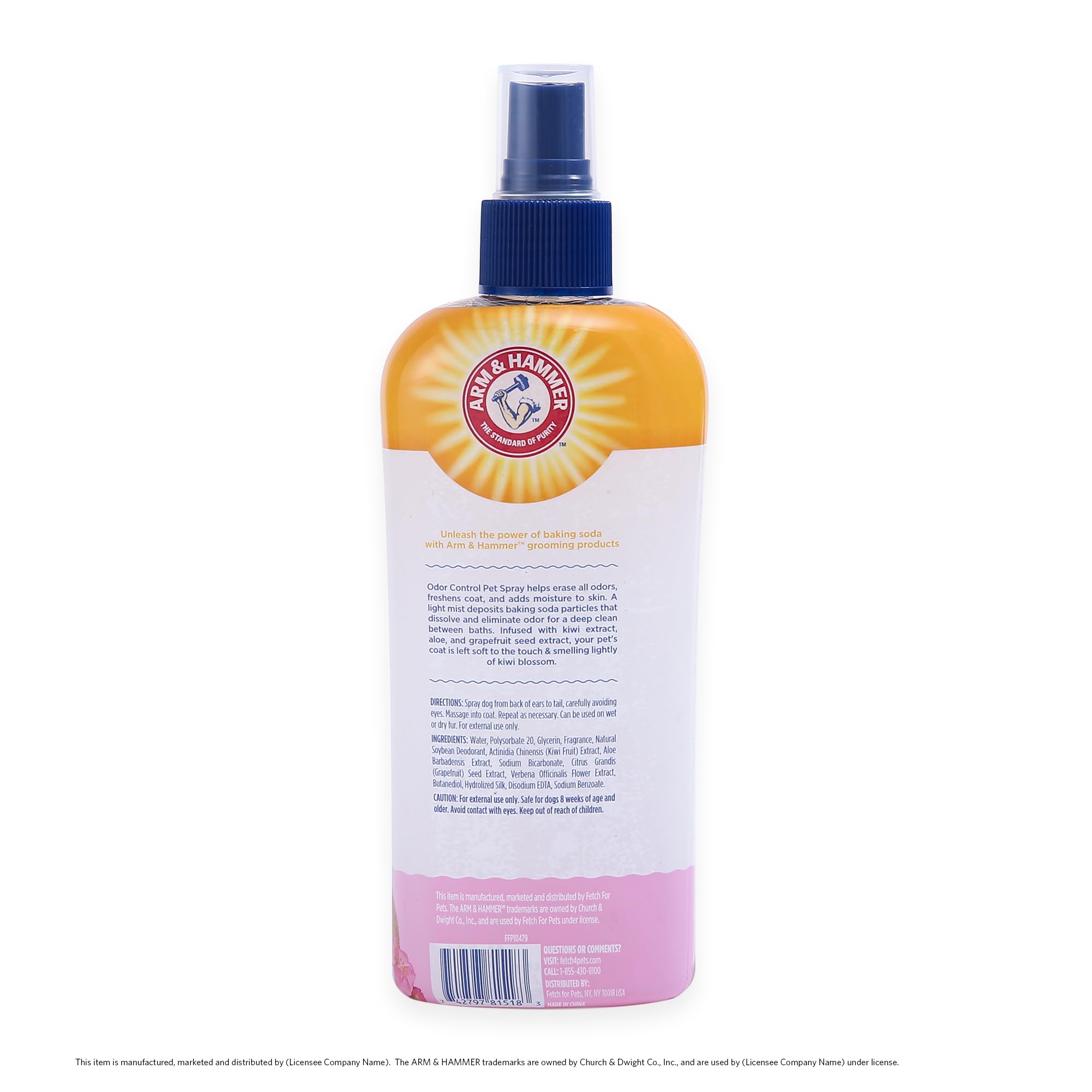 Arm & Hammer dog spray wet and dry coat use shows versatility.