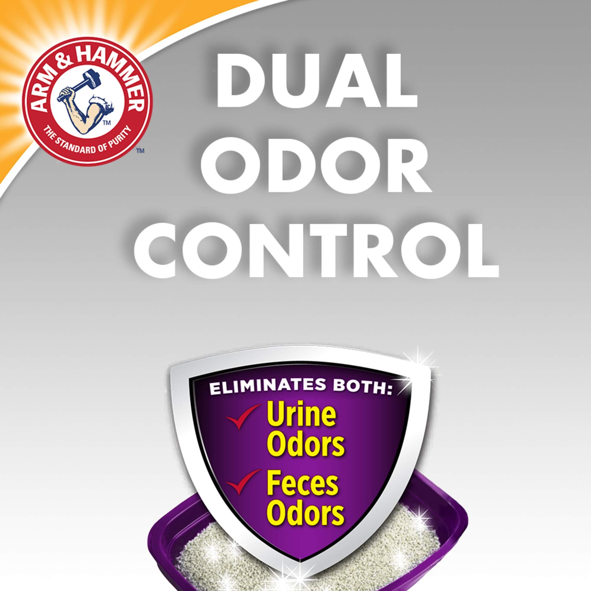 Arm & Hammer Double Duty Litter seals and reduces odors left by cats.