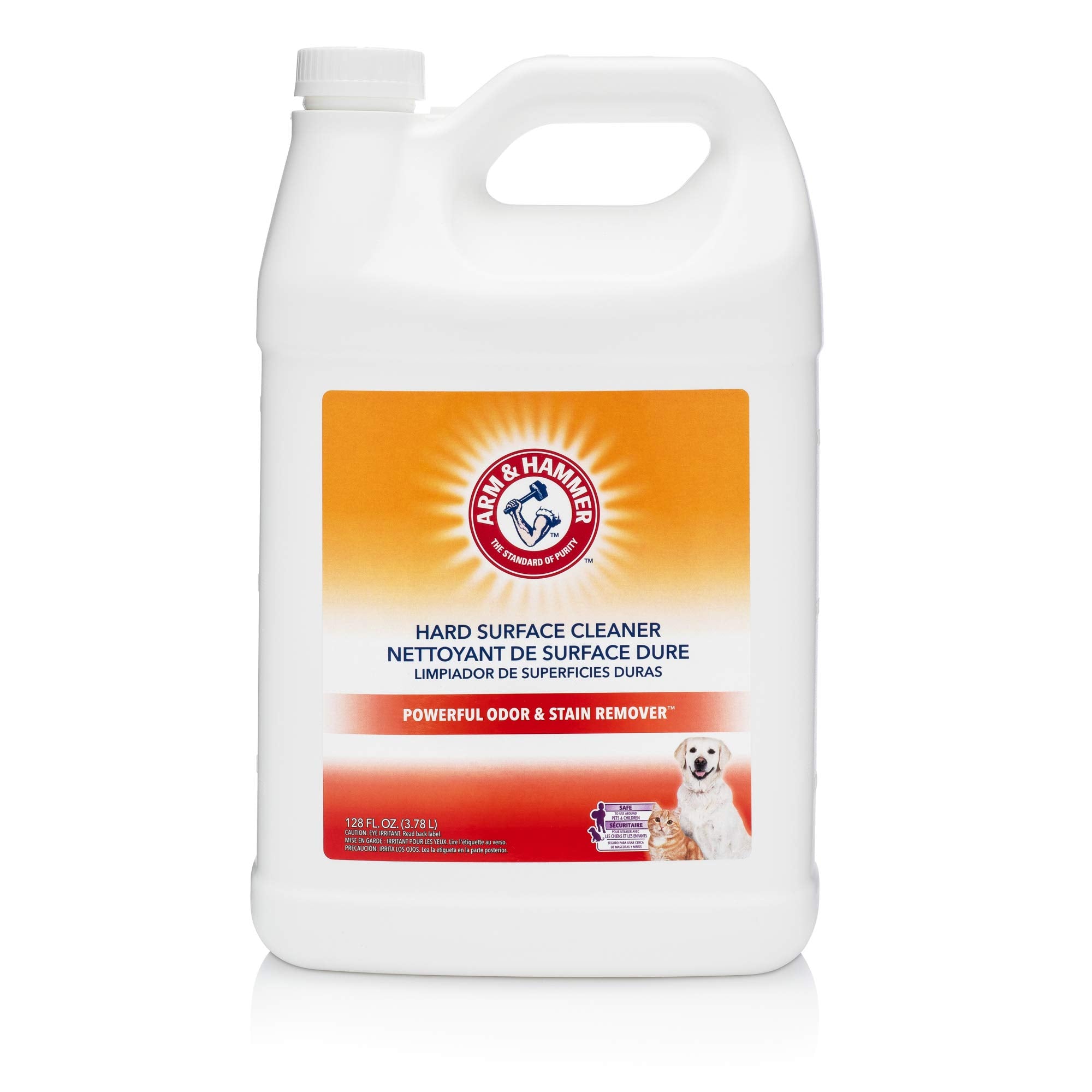Arm & Hammer PET Fresh hard surface cleaner bottle, deodorizes pet odors on floors.