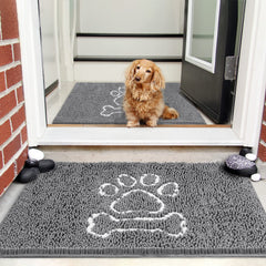 AROGAN dog doormat chenille at front door for quick water absorption