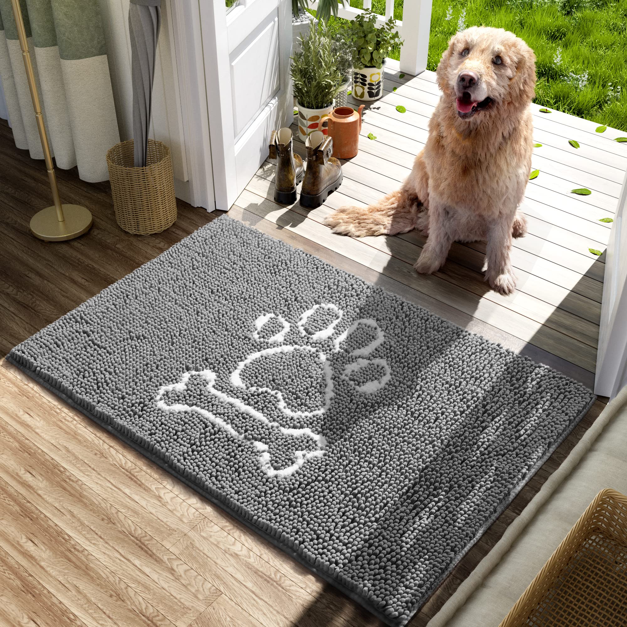 AROGAN dog pawprint doormat blends style and moisture control