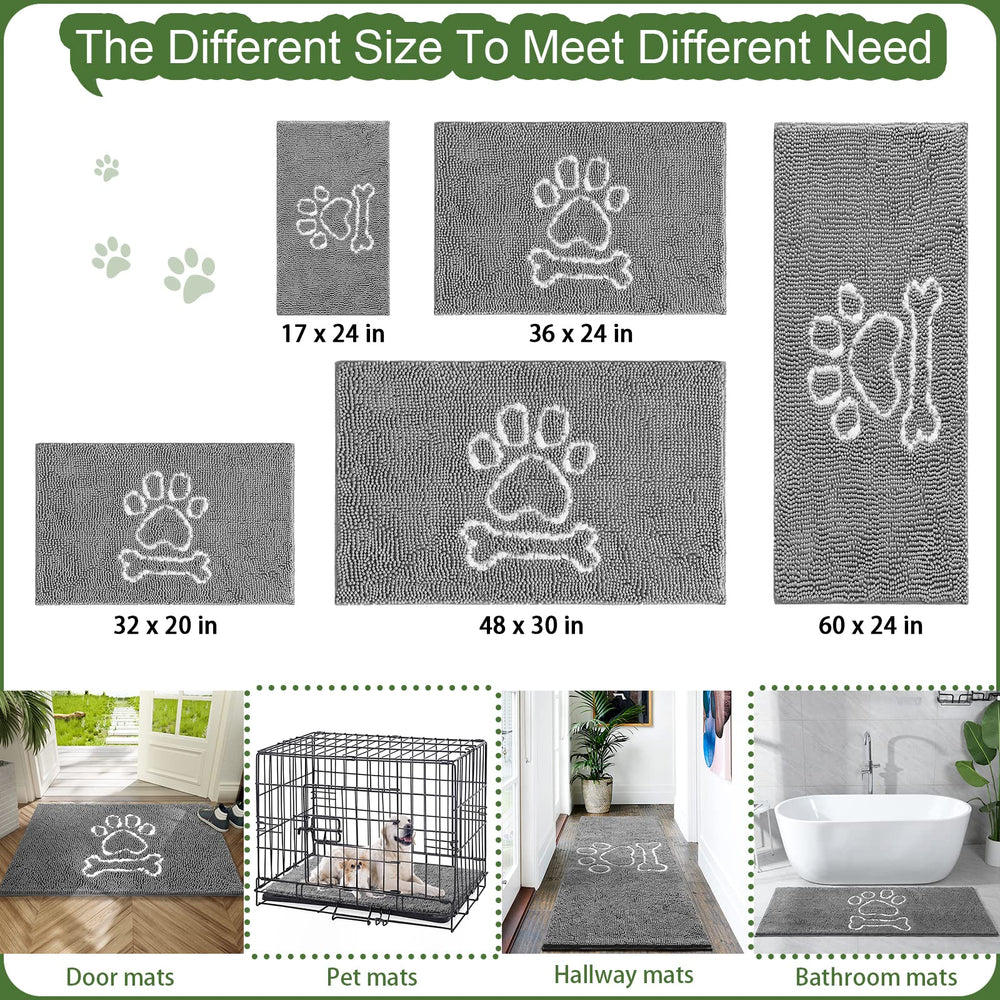 AROGAN entrance mat for high-traffic areas in grey chenille