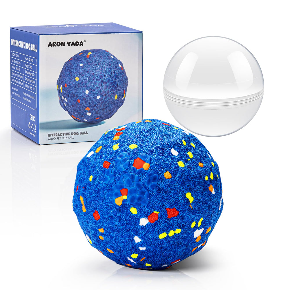 AronYada Smart Interactive Dog Ball front view—engaging play for medium and large dogs.