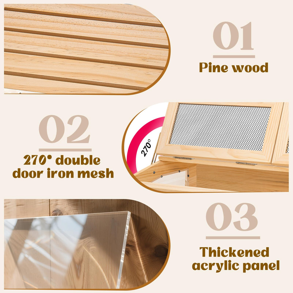 AronYada 32in hamster cage bedding area depicts comfortable interior space
