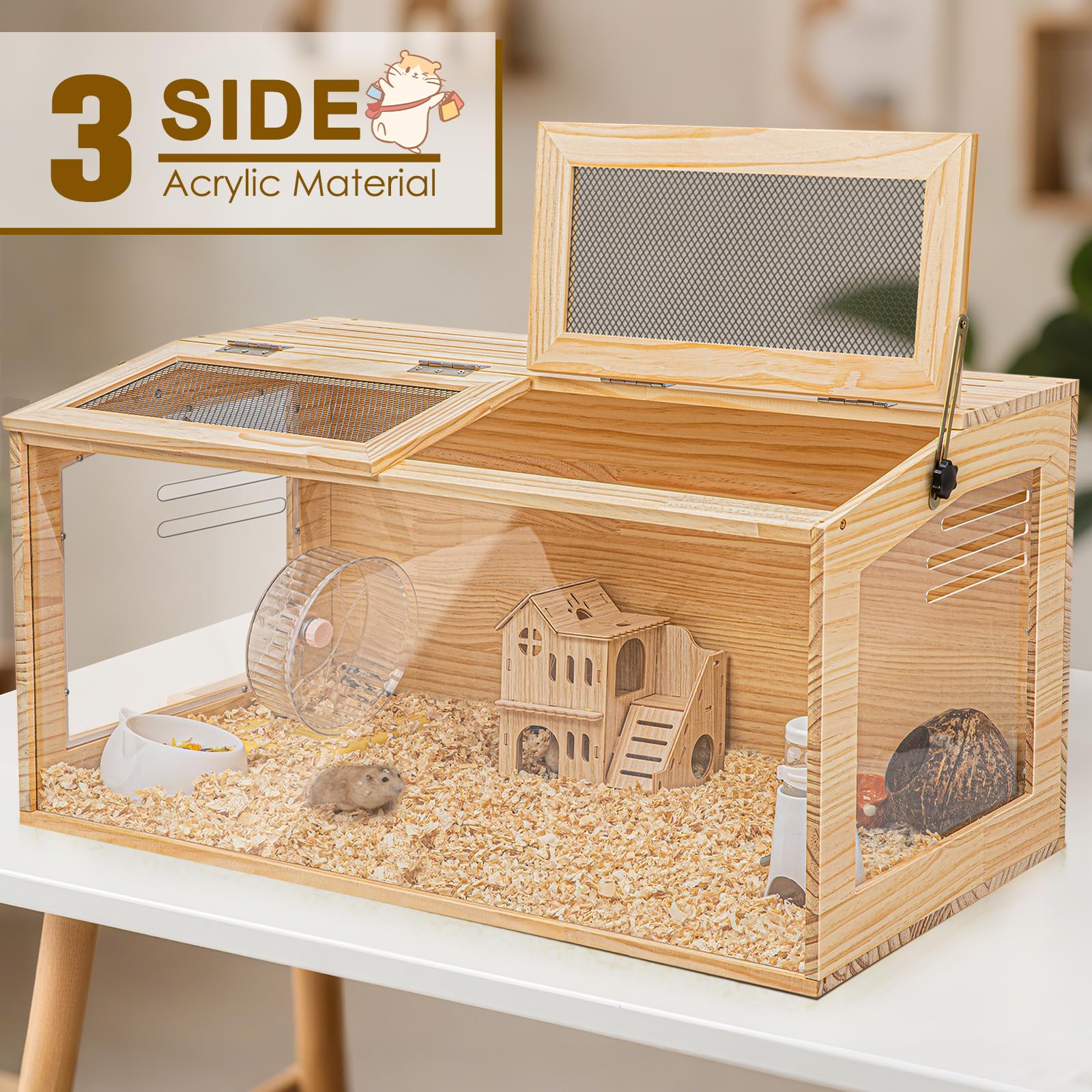 AronYada 32in hamster cage easy-clean feature aids quick tidying