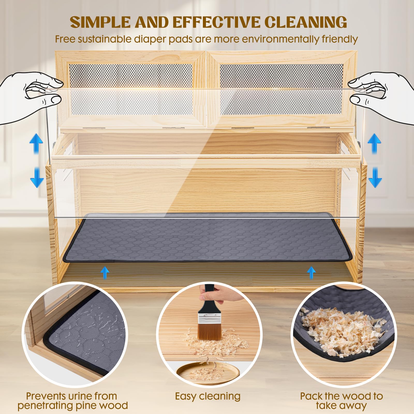 AronYada top dual access doors offer safe, convenient feeding and cleaning
