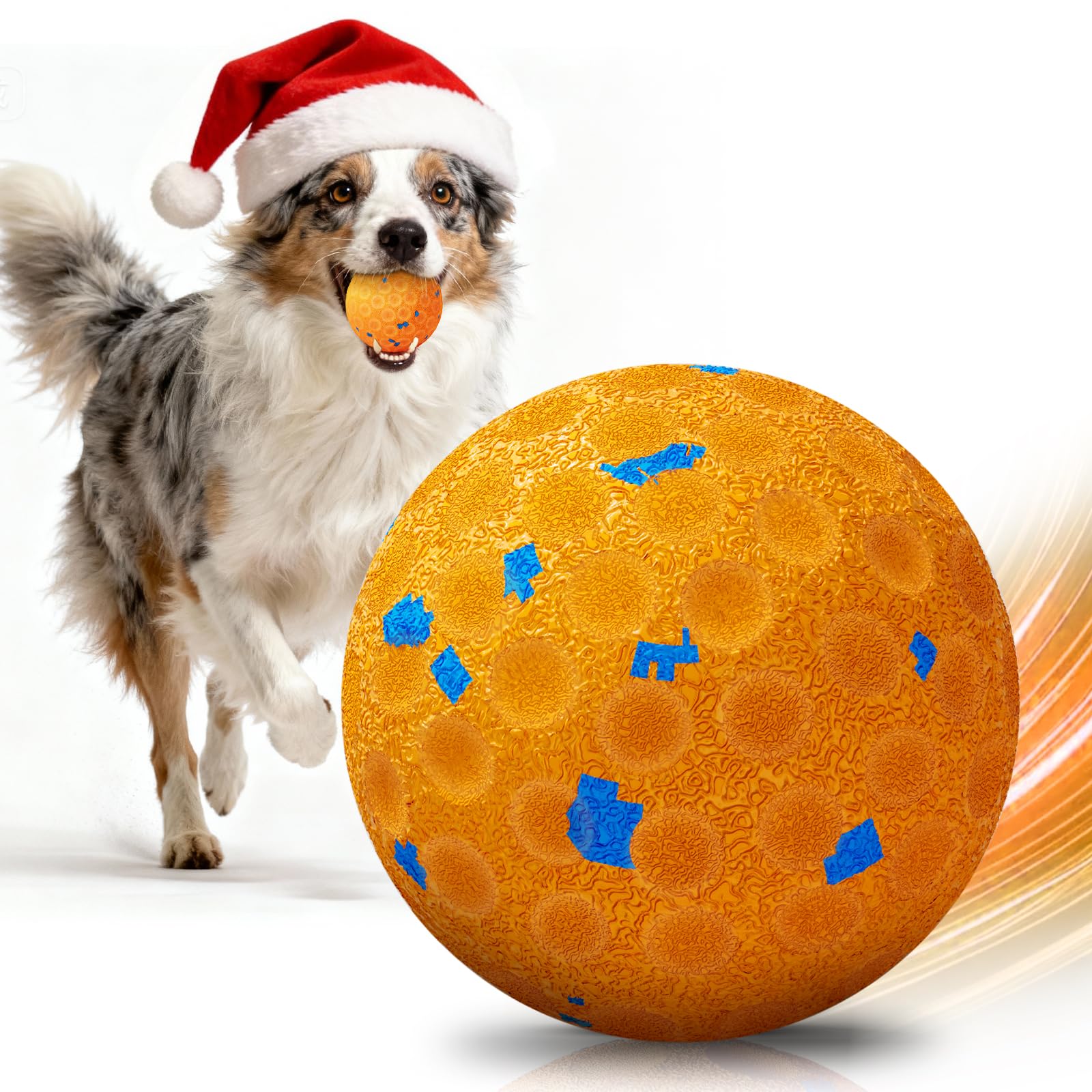 AronYada Smart Interactive Dog Ball exterior view, showcasing chew-resistant durability for aggressive chewers.