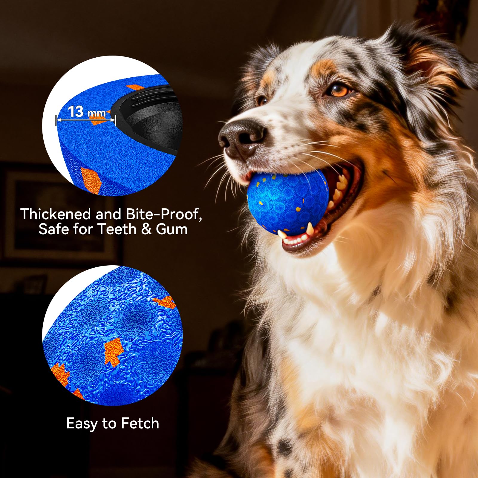 AronYada smart interactive dog ball in pink mode provides steady roll for calm play and seniors.