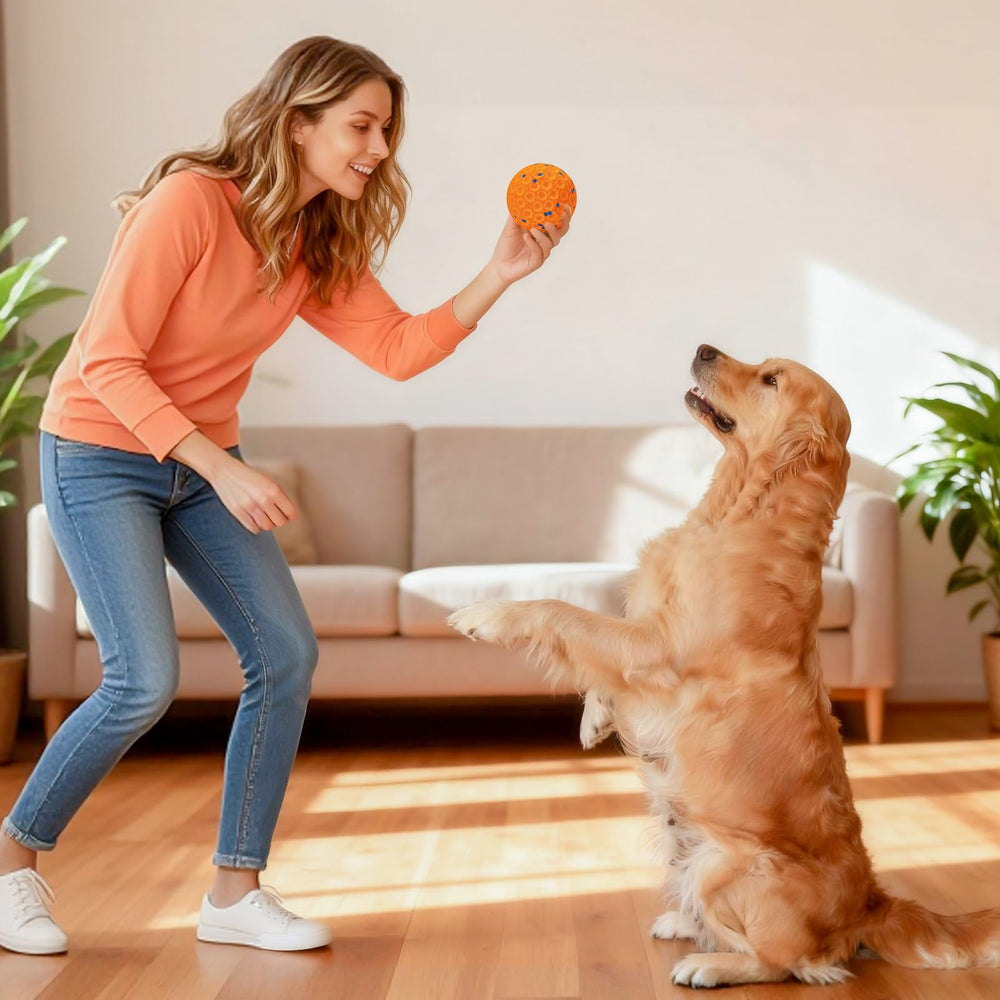 AronYada Smart Interactive Dog Ball in motion illustrating auto-vibrating play for training and boredom relief.