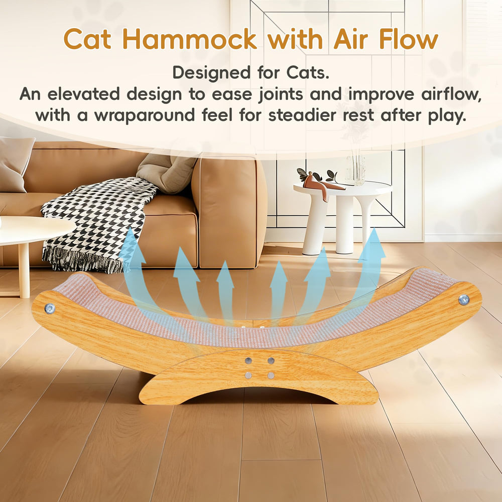 AROPEME natural sisal scratch surface promotes healthy claws for indoor cats.