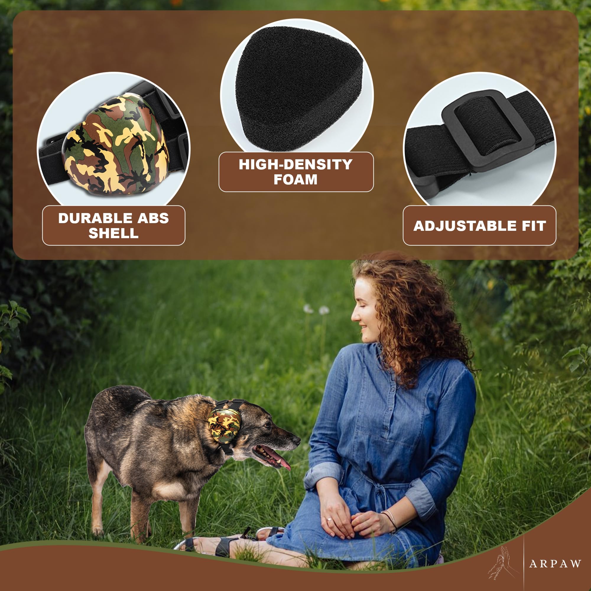 ARpaw dog ear muffs lightweight-durable keep ears protected without weighing them down