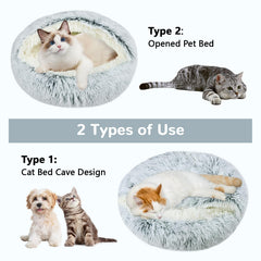 Arquiel Calming Cat Bed hooded shell closeup highlights protective cave for calm sleep.