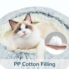 Arquiel Calming Cat Bed non-slip bottom keeps the bed steady on hardwood floors.