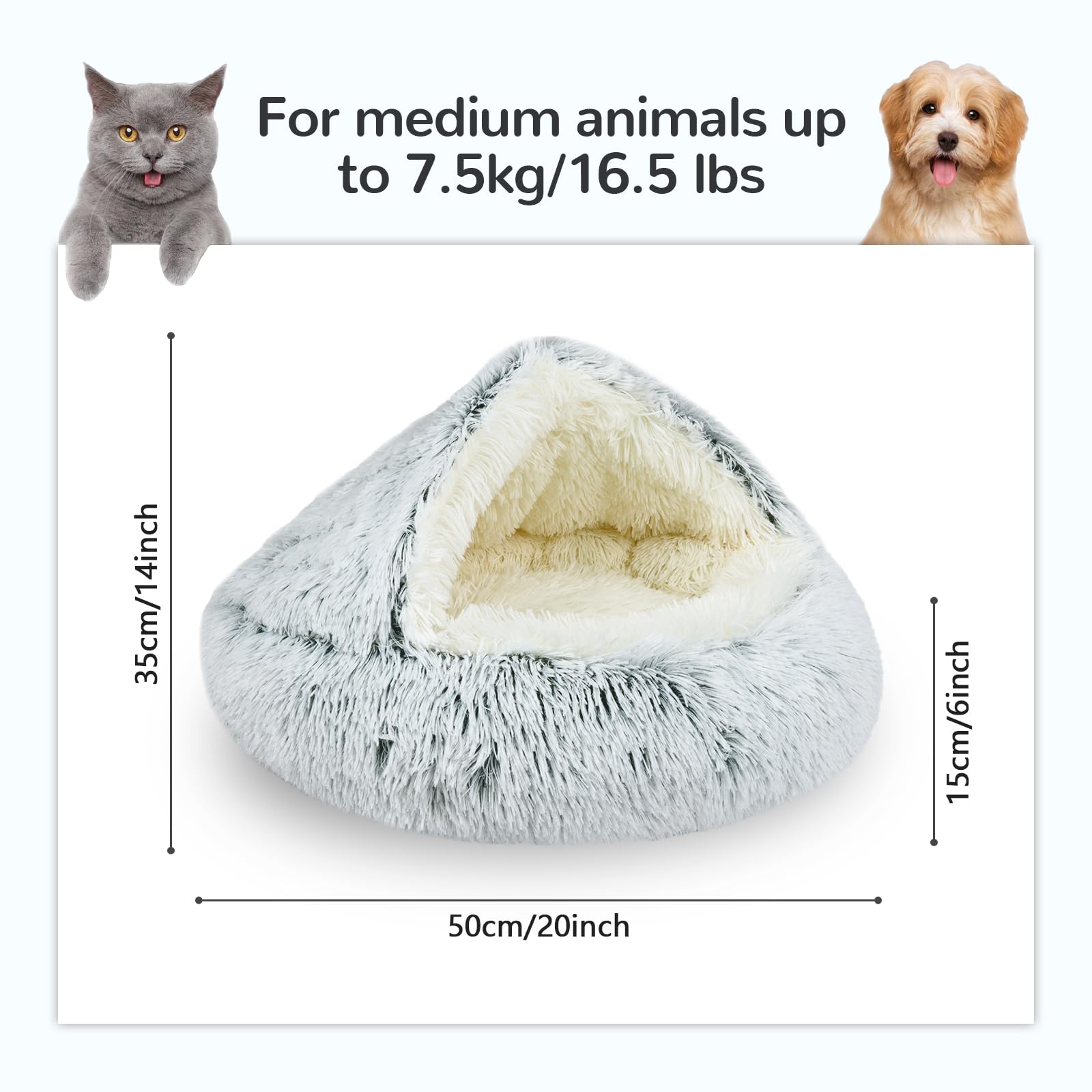 Arquiel Calming Cat Bed waterproof base helps protect floors from accidents.