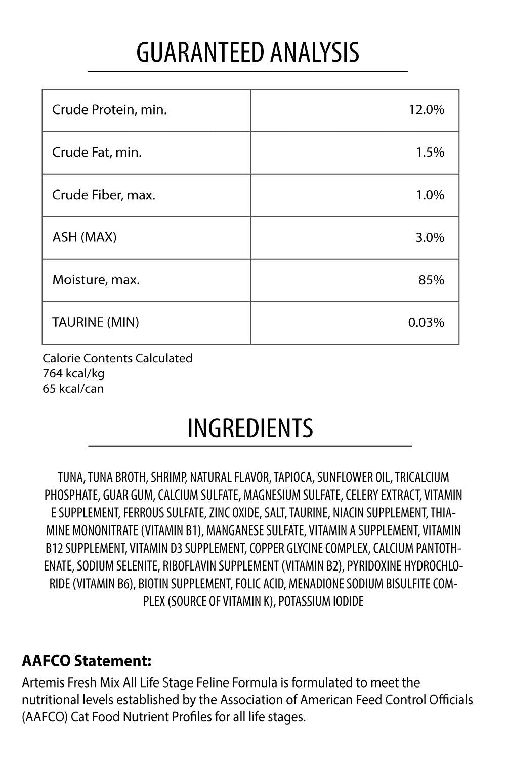 Artemis Osopure label closeup showing grain-free, hypoallergenic ingredients and healthy oil sources.