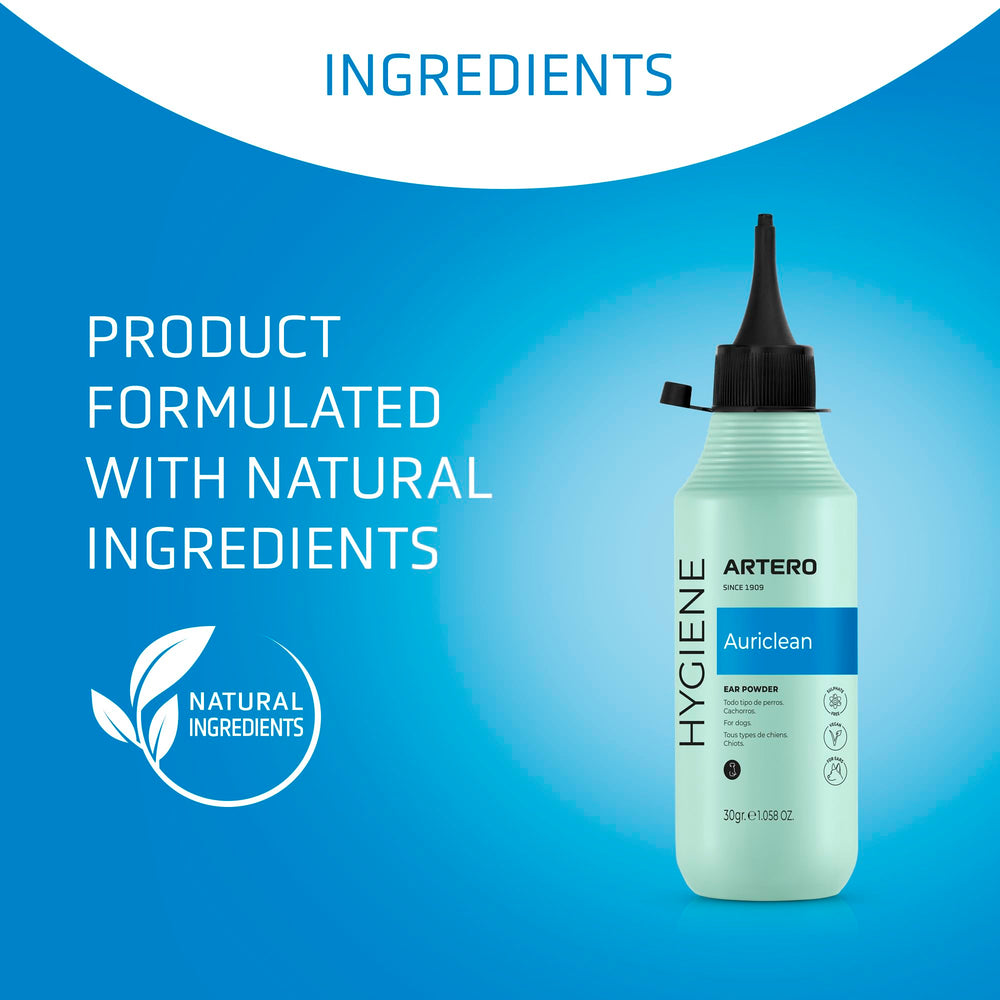 Artero Auriclean easy application emphasizes direct ear application and gentle massage.