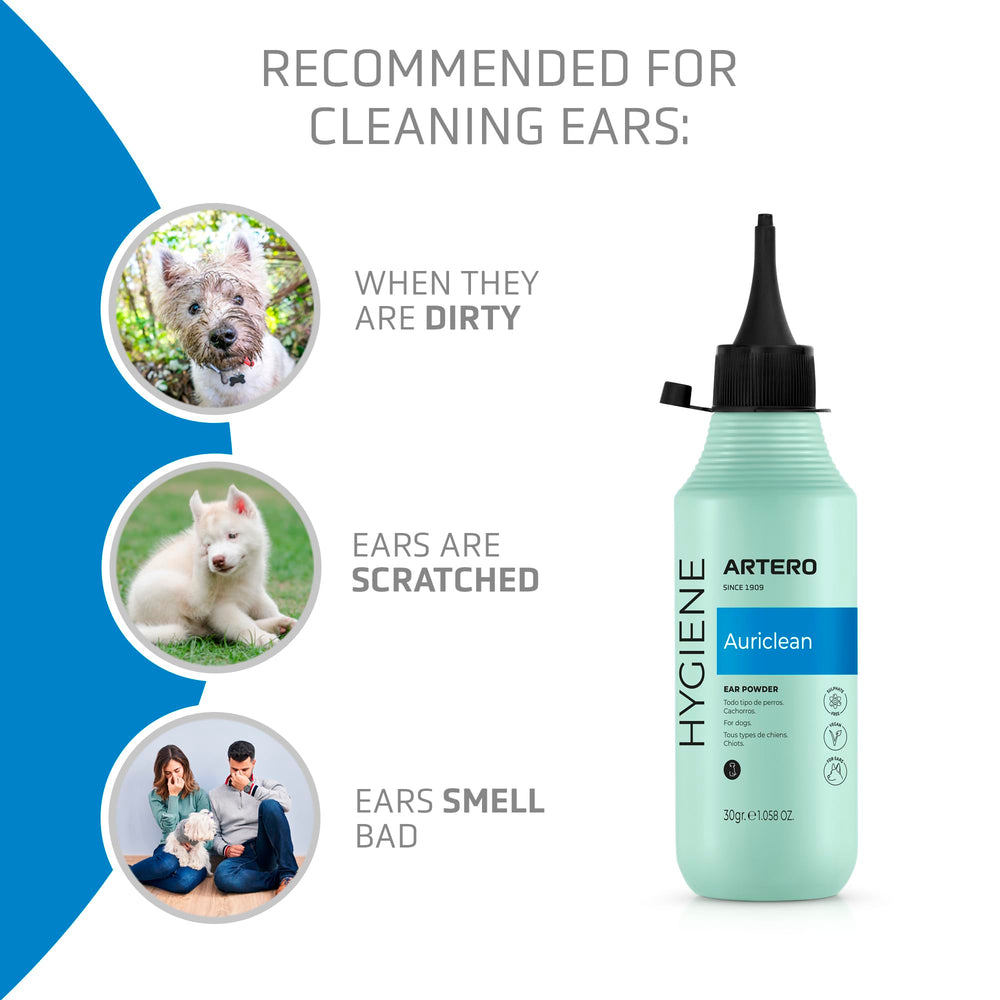 Artero Auriclean iodoform ingredient highlights antiseptic action for a cleaner ear environment.