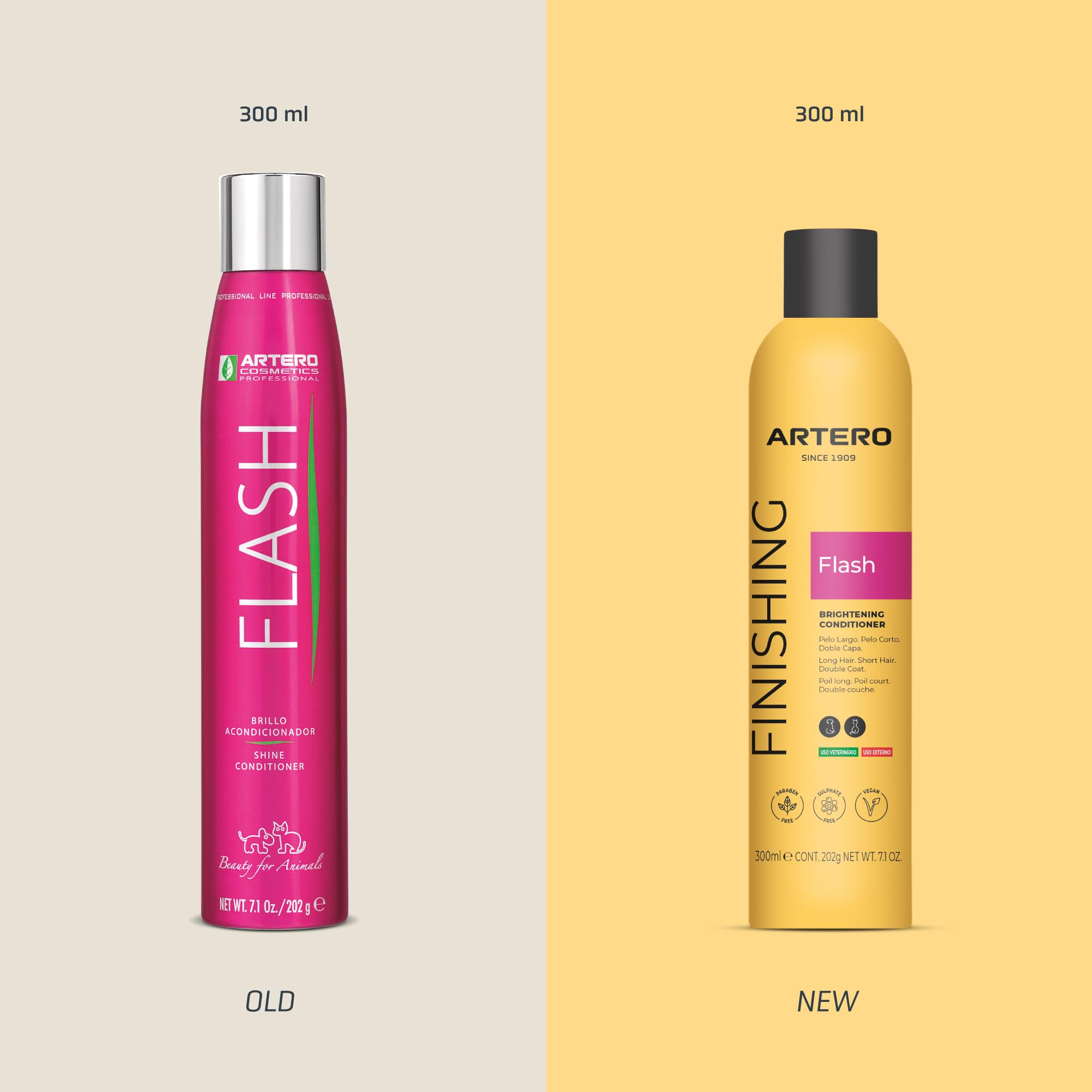 ARTERO Flash Shine 7.1 oz bottle provides quick conditioning between baths.