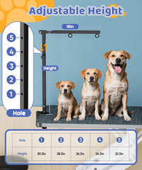 Artibear dog grooming arm shown in 270-degree folding position for easy storage.