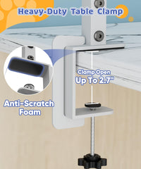 Artibear dog grooming arm clamp attached to table with 2.7-inch grip.