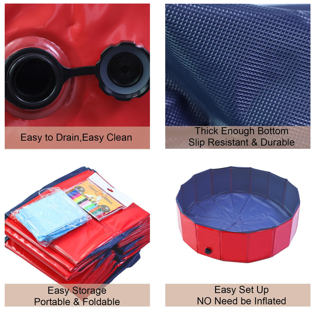 Artilife whelping box pool folded-storage illustrates compact, tidy storage after use.