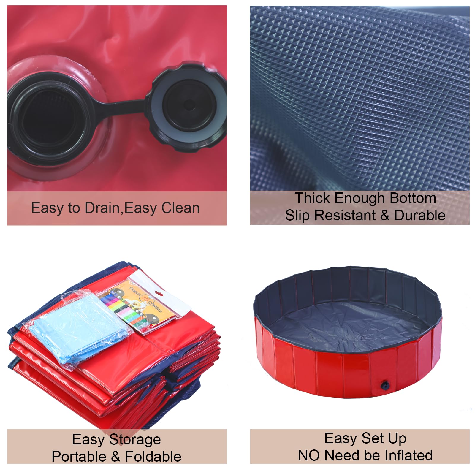 Artilife whelping box pool foldable setup emphasizes easy storage and cleaning after use.
