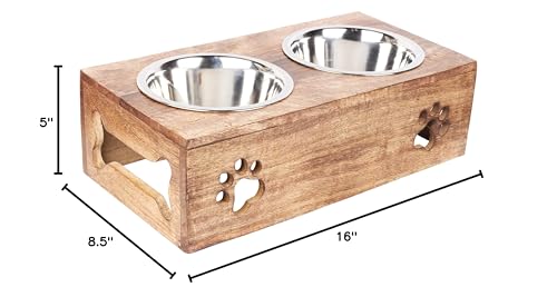 ARTISENIA Paw Design portable elevated feeder suitable for travel and visits.