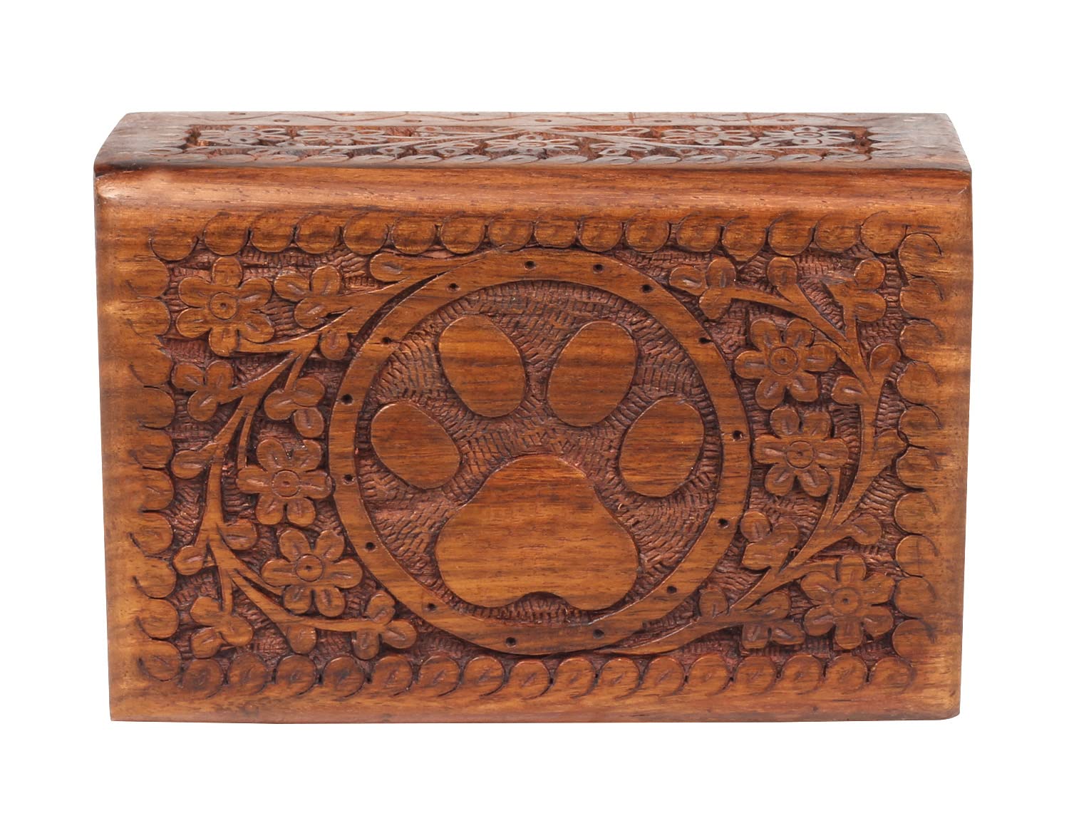 ARTISENIA wooden pet memorial urn shows rich rosewood grain for lasting tribute