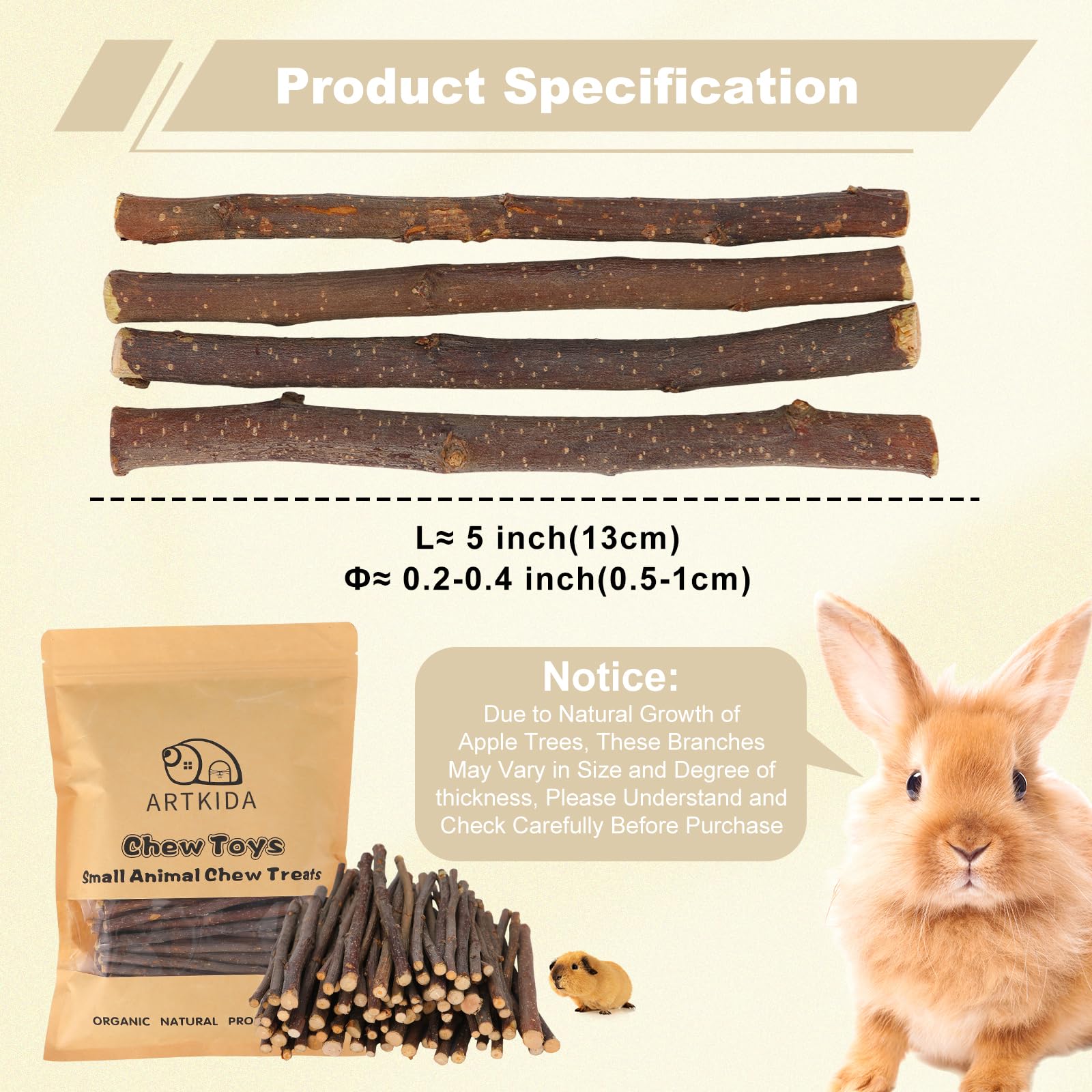 ARTKIDA molar sticks promote natural wear for rodents' teeth