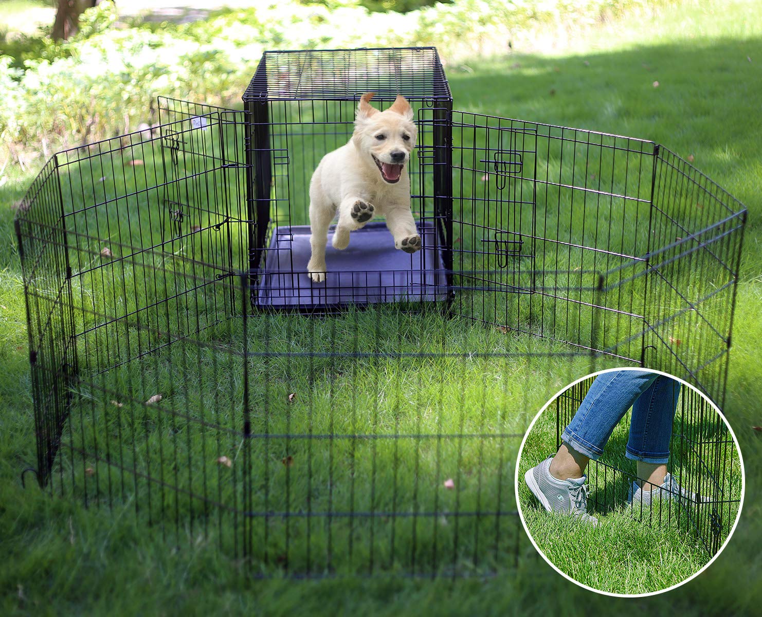 Artmalle dog cat rabbit playpen features rust protection for durable indoor/outdoor use