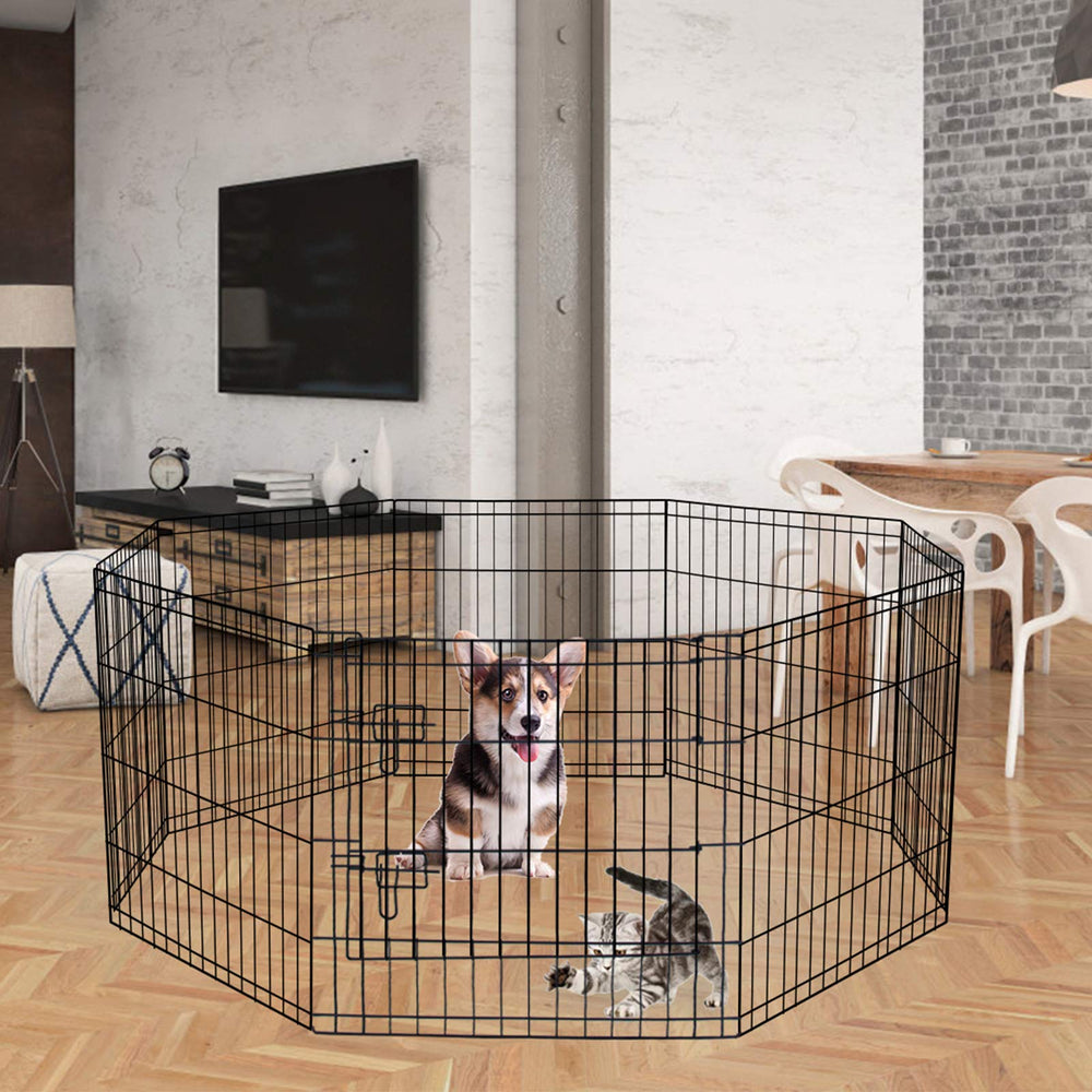 Artmalle puppy playpen folded storage demonstrates portable design for travel and storage