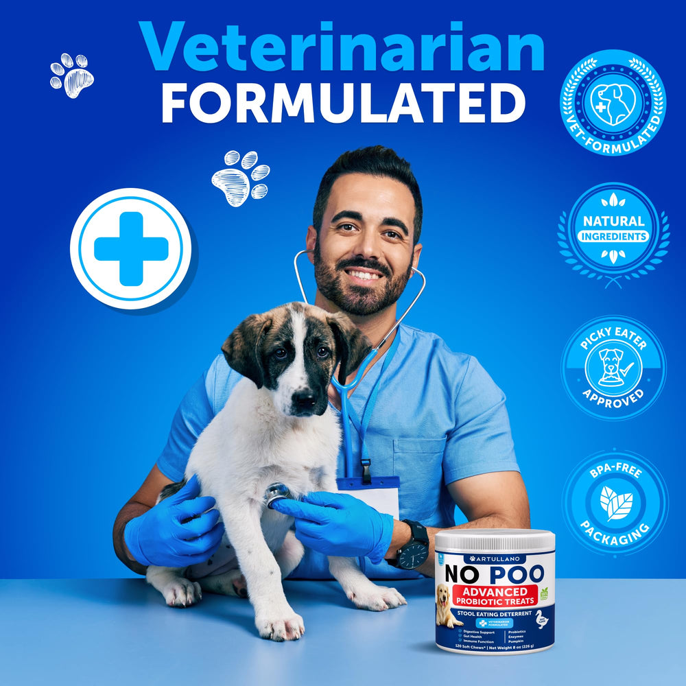 Artullano No Poo Chews puppy-friendly-formulation suitable for all ages and breeds.