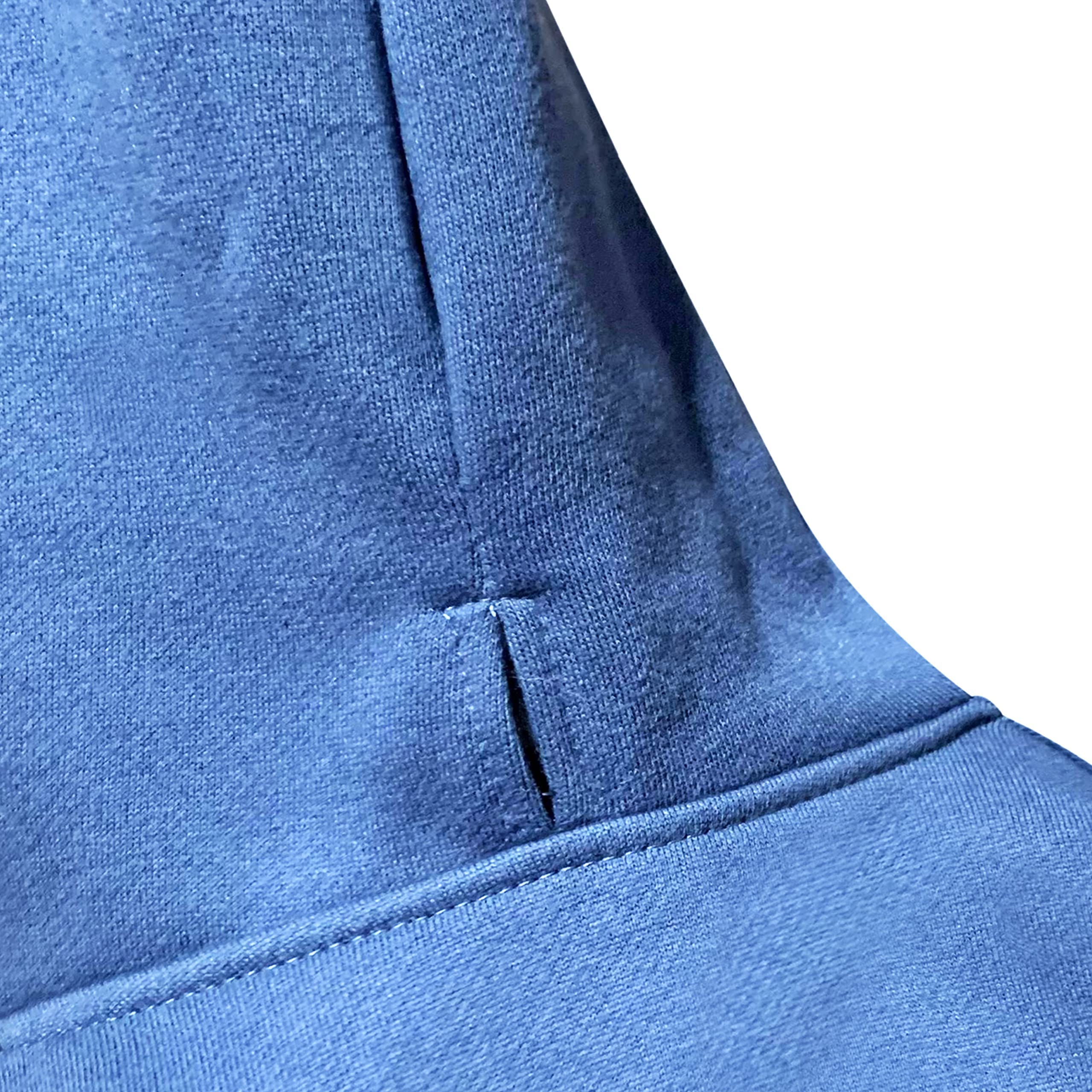 ARUNNERS large dog zipper hoodie blue close-up of soft cotton for cozy comfort