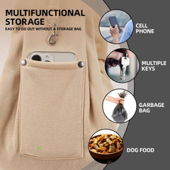 ARZQUT dog carrier sling safety hook keeps pets securely attached during errands.