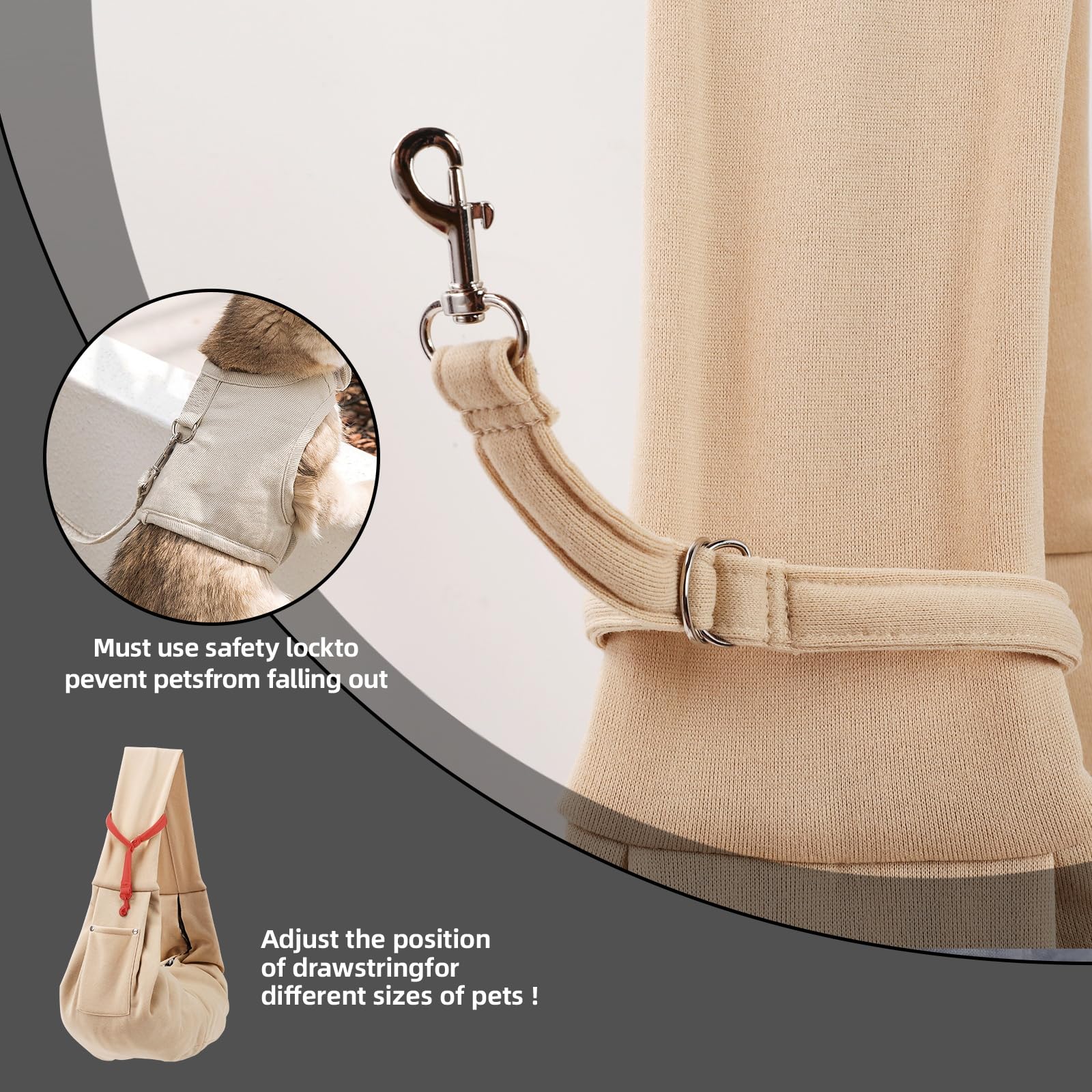 ARZQUT dog carrier sling size fits small pets up to 12 pounds.