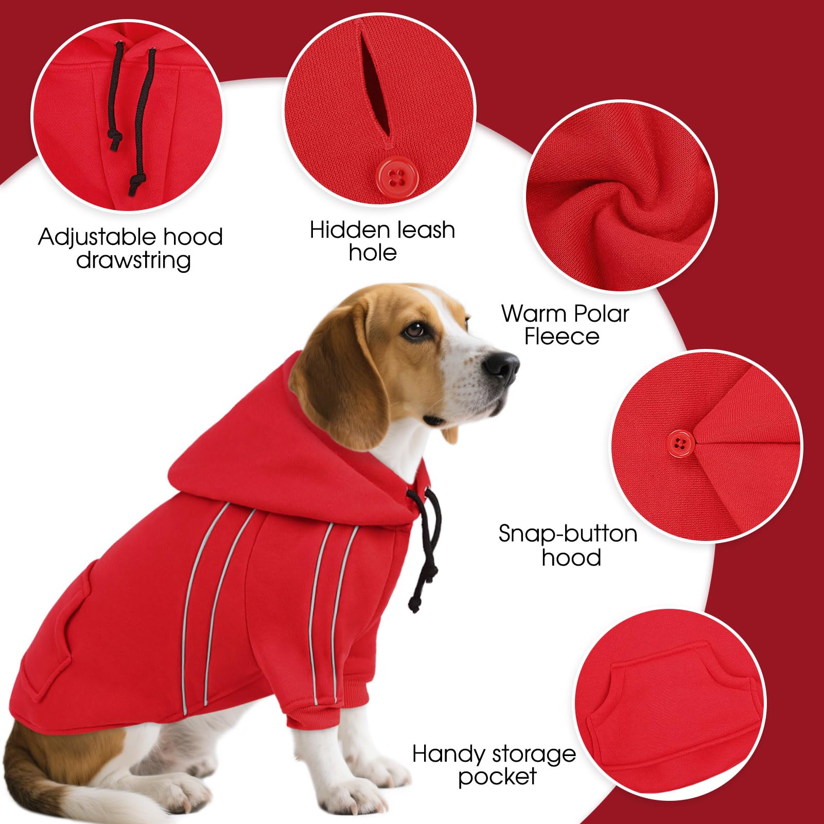 ASENKU Cozy Dog Hoodie back view shows plush interior for warmth